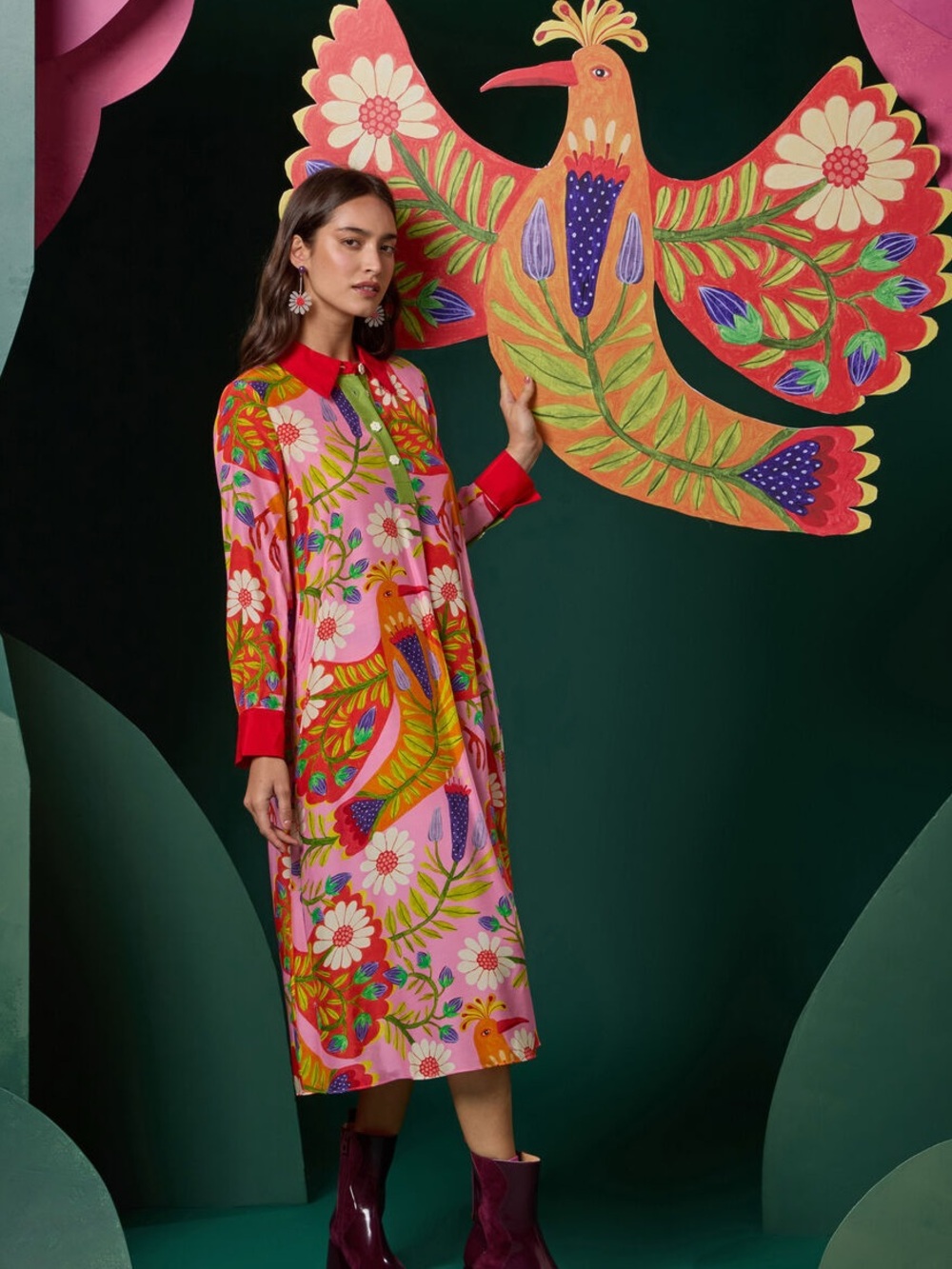 GORMAN Blooming Bird Print Dress, US4 6 8